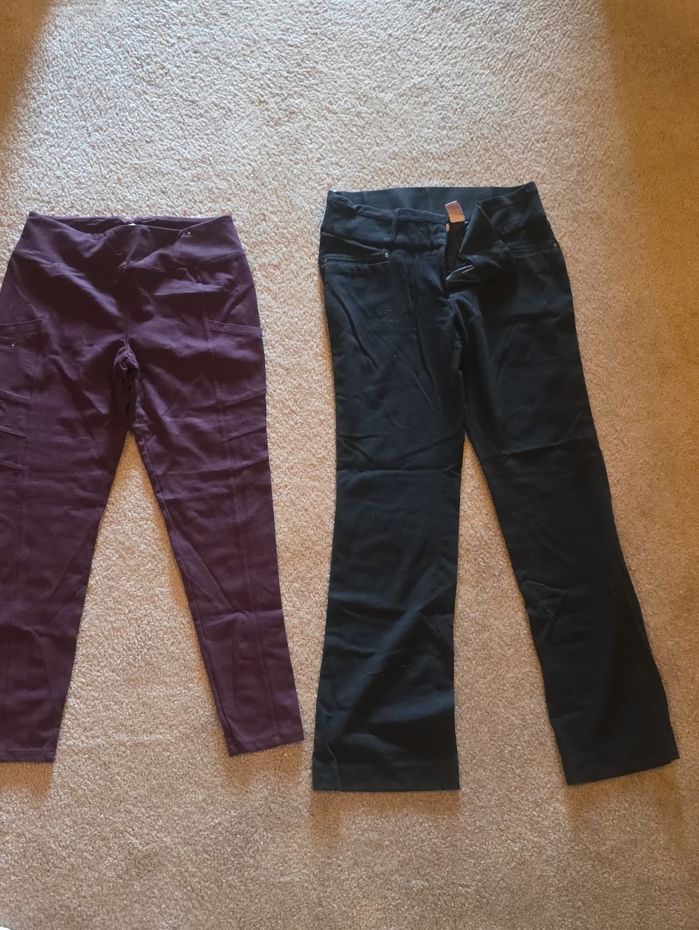 Candie's Black Flare Jeans and Deep Purple Wide Leg Pants Sold as a lot Of 2.